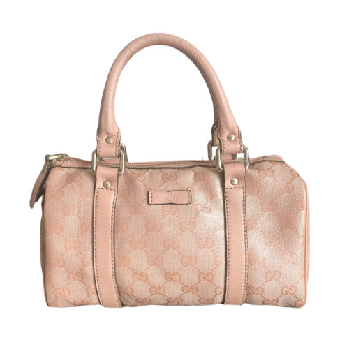 Vintage Gucci Monogram Mini Boston Bag in PVC Baby Pink | NITRYL