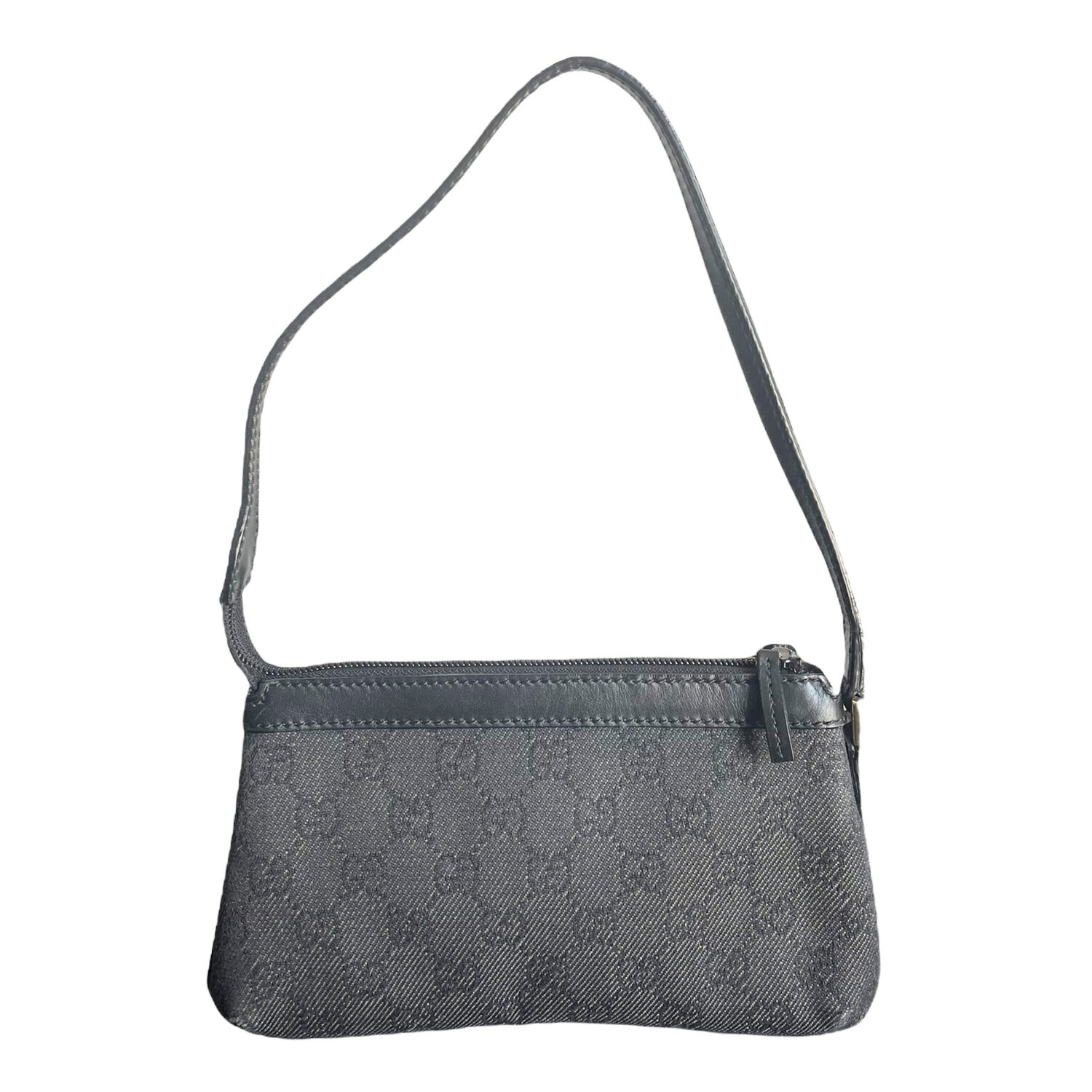 Vintage Gucci Monogram Mini Shoulder Bag in Black/Grey | NITRYL