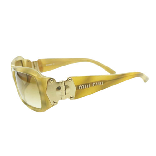 Vintage Miu Miu Chunky Logo Sunglasses in Beige | NITRYL