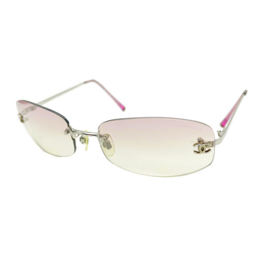 Vintage Chanel Rimless Tinted Ombre Sunglasses in Baby Pink | NITRYL