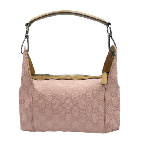 Vintage Gucci Monogram Mini Shoulder Bag in Baby Pink and Tan | NITRYL