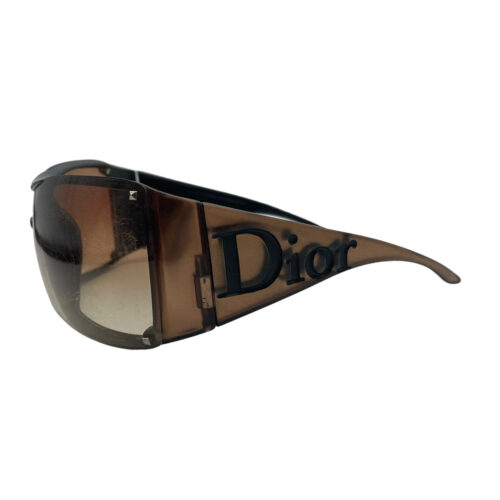 Vintage Dior Overshine Spellout Chunky Sunglasses in Brown | NITRYL