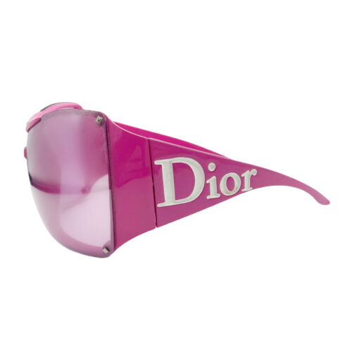Vintage Dior Overshine Chunky Spellout Logo Sunglasses in Pink / White | NITRYL