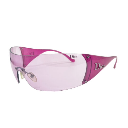 Vintage Dior Rimless Ski Shield Sunglasses in Pink | NITRYL