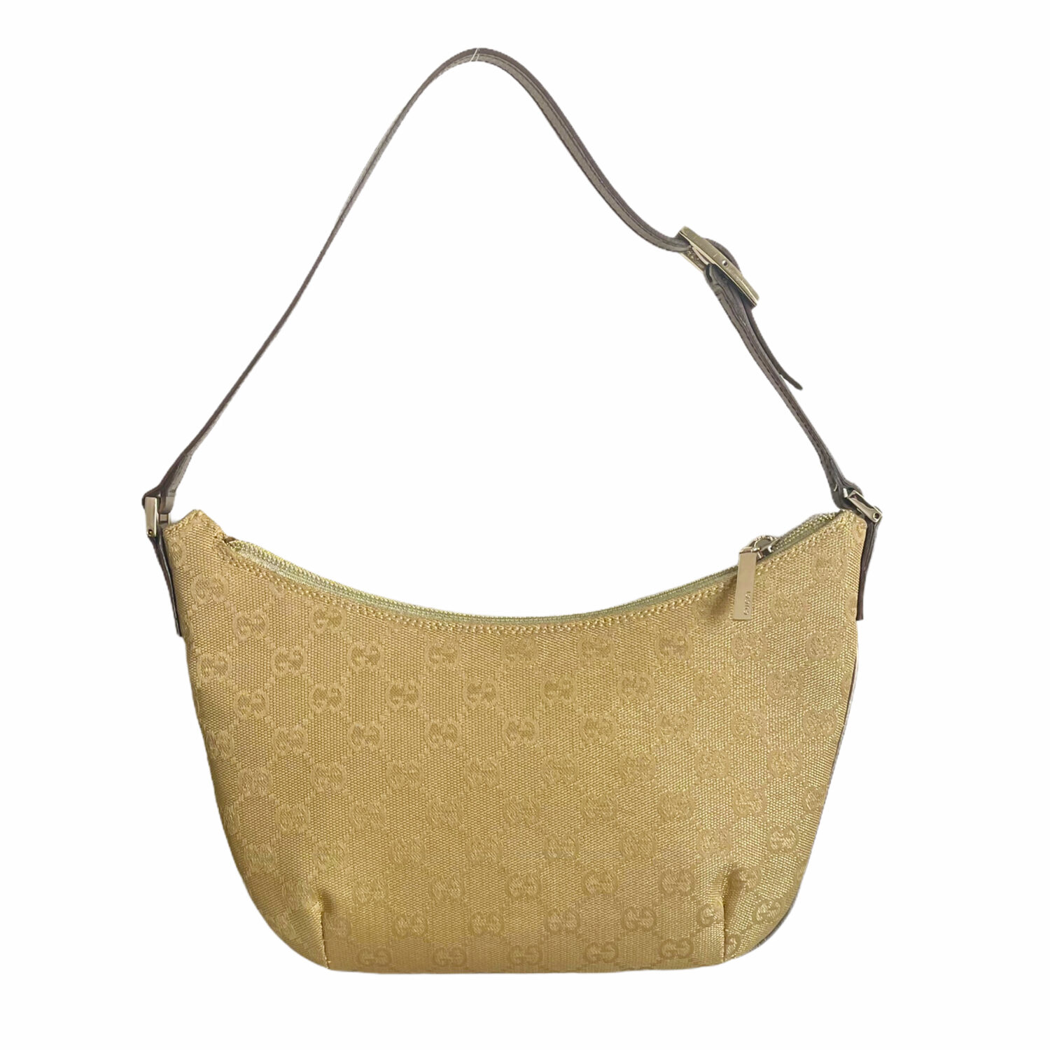 Vintage Gucci Monogram Crescent Shoulder Bag Gold | NITRYL