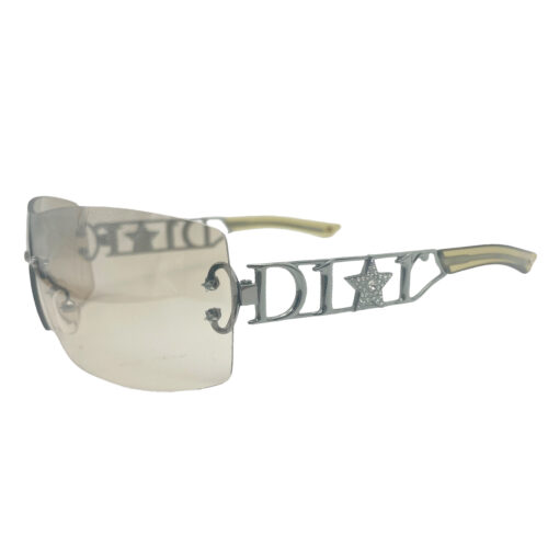 Vintage Dior Rimless Diamante Star Sunglasses in Nude / Silver | NITRYL