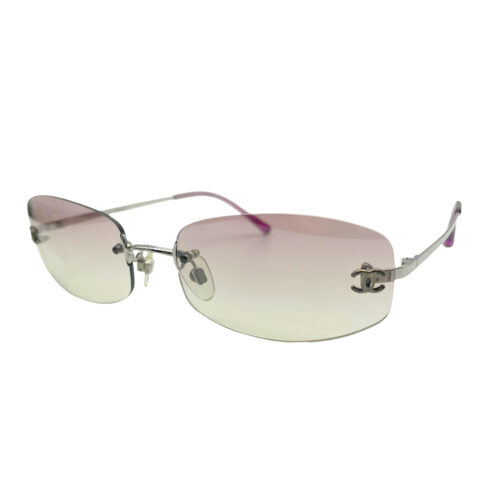 Vintage Chanel Rimless Ombre Sunglasses in Baby Pink | NITRYL