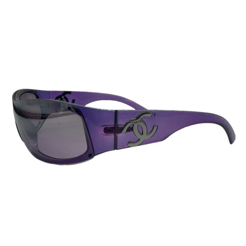 Vintage Chanel Chunky Translucent Sunglasses in Purple | NITRYL