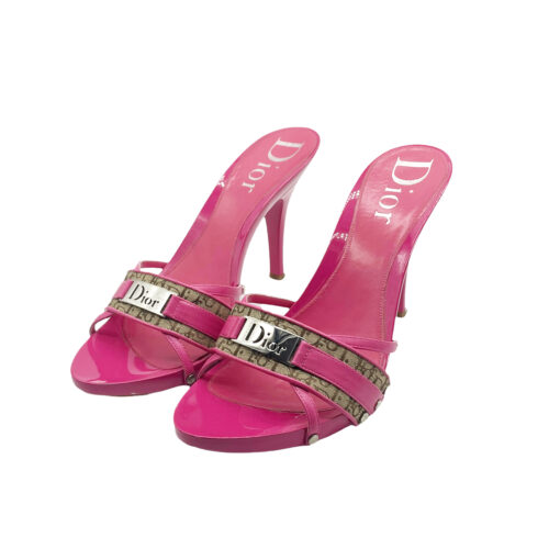Vintage Dior Monogram Logo Heels in Pink / Beige UK 6.5 | NITRYL