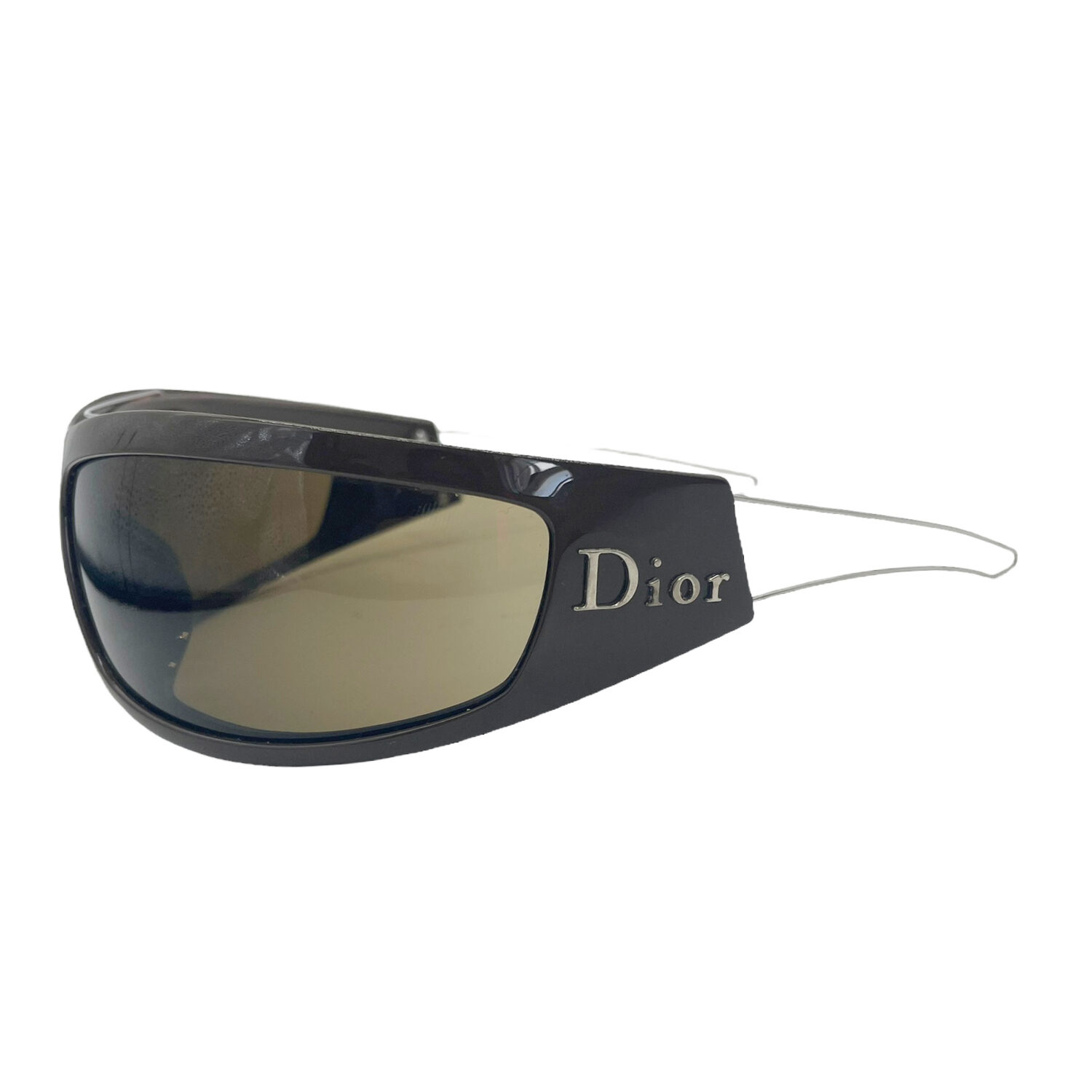 Vintage Dior Chunky Ski Shield Sunglasses in Brown | NITRYL