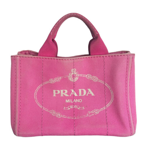 Vintage Prada Canvas Mini Canapa Tote in Pink | NITRYL