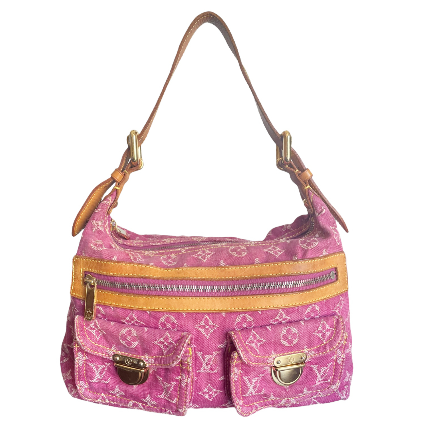 Louis Vuitton Monogram Denim Baggy Shoulder Bag in Pink Nitryl