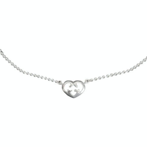 Vintage Gucci Heart Logo Chain Necklace in Silver | NITRYL