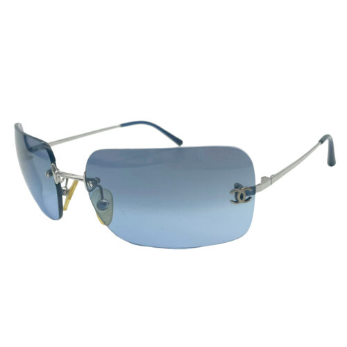 Vintage Chanel Rimless Sunglasses in Blue | NITRYL
