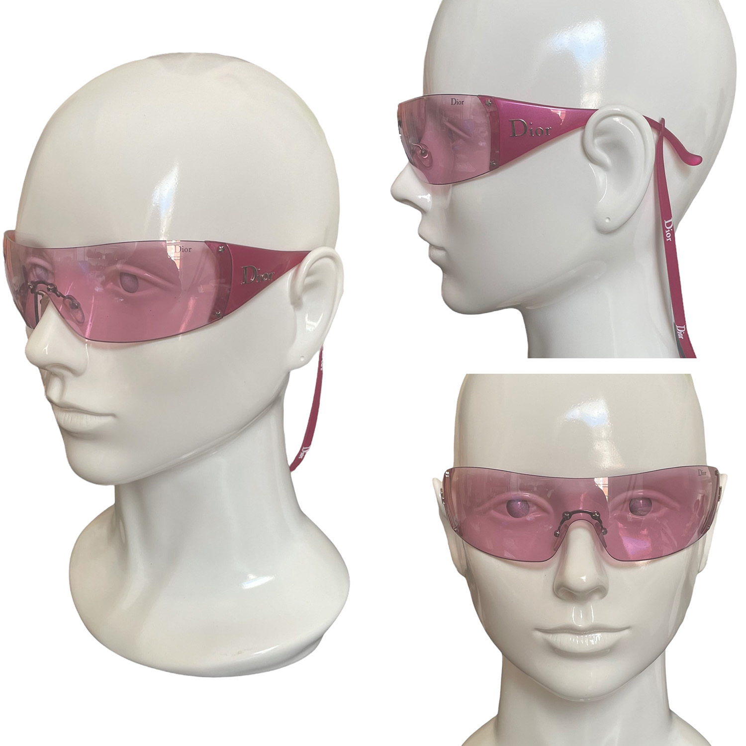 Dior Ski / Golf Rimless Shield Sunglasses in Pink Nitryl