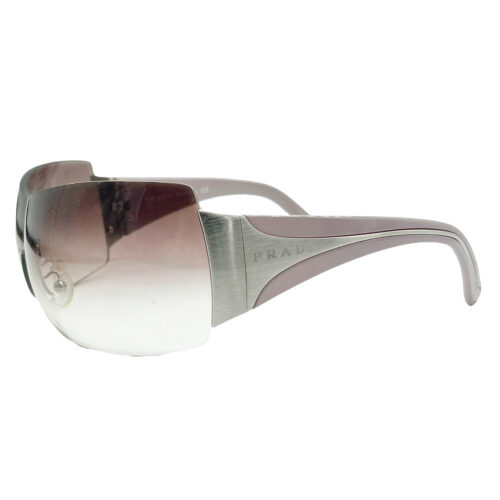 Vintage Prada Rimless Shield Sunglasses in Baby Pink | NITRYL