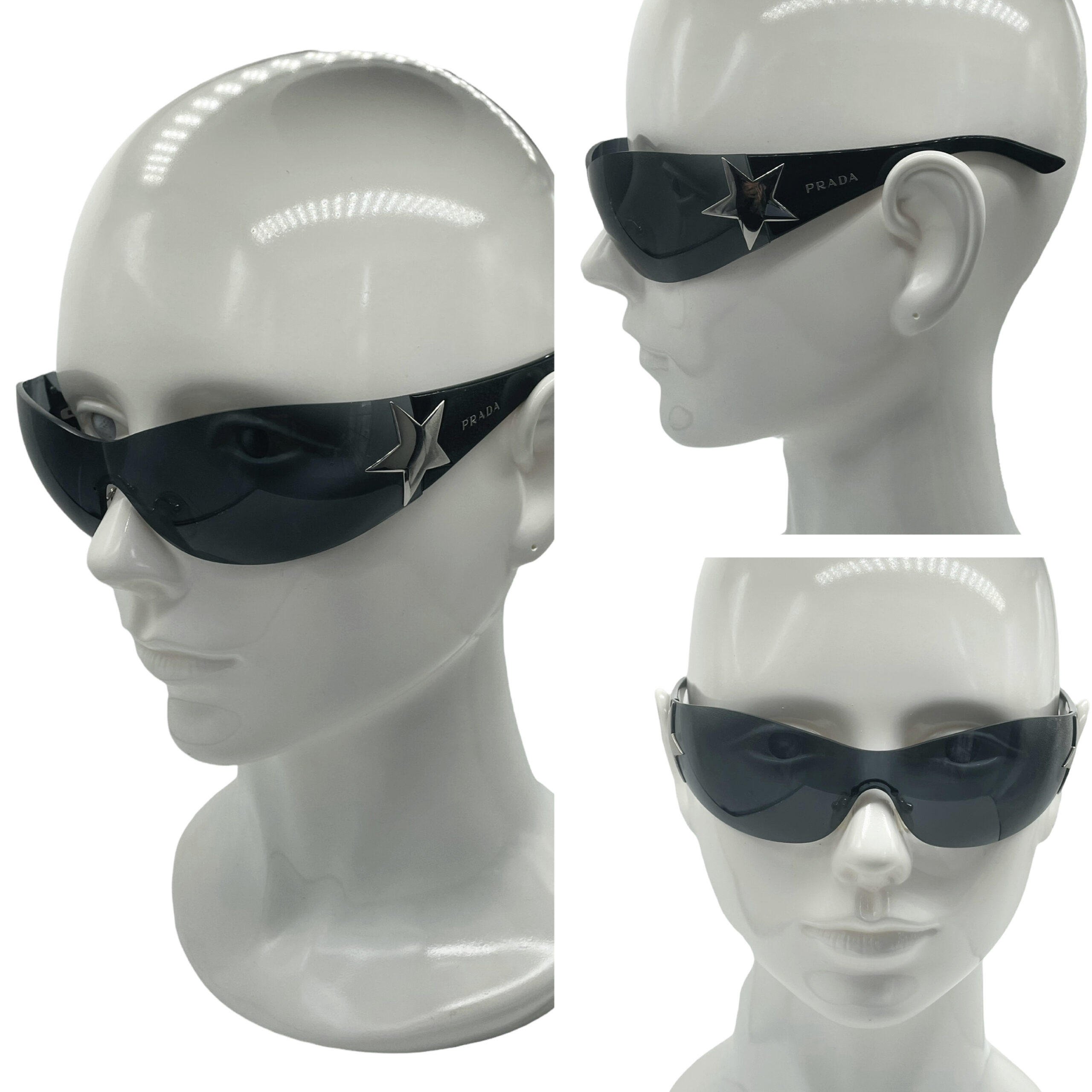 Prada Star Shield Sunglasses in Black / Silver – Nitryl