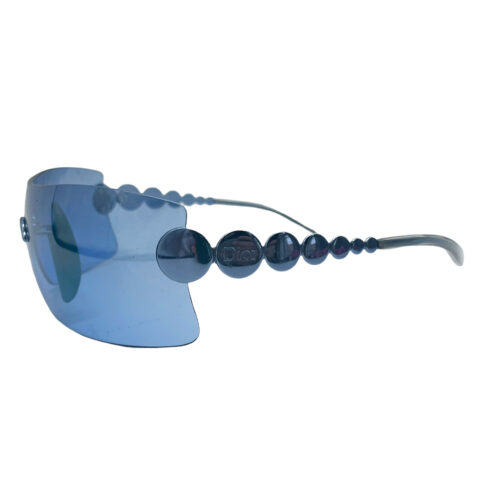 Vintage Dior Millennium Rimless Shield Sunglasses in Blue | NITRYL
