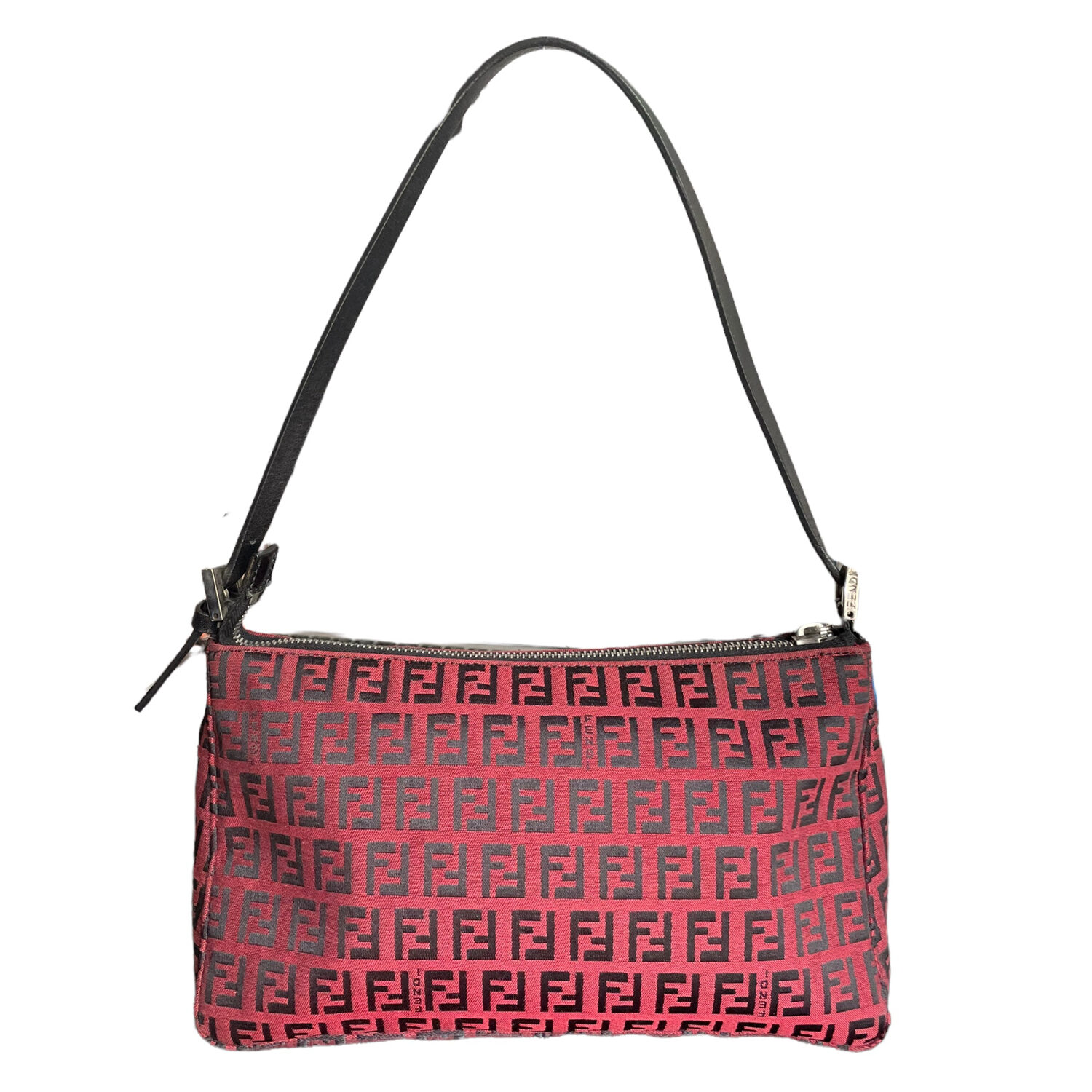 Vintage Fendi Monogram Baguette Shoulder Bag in Red / Black | NITRYL