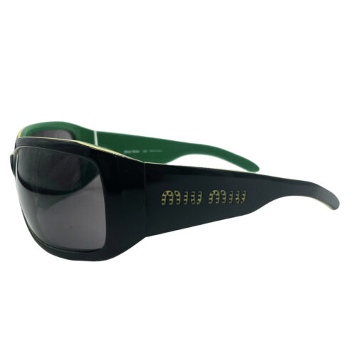 Vintage Miu Miu Chunky Sunglasses in Black / Green | NITRYL