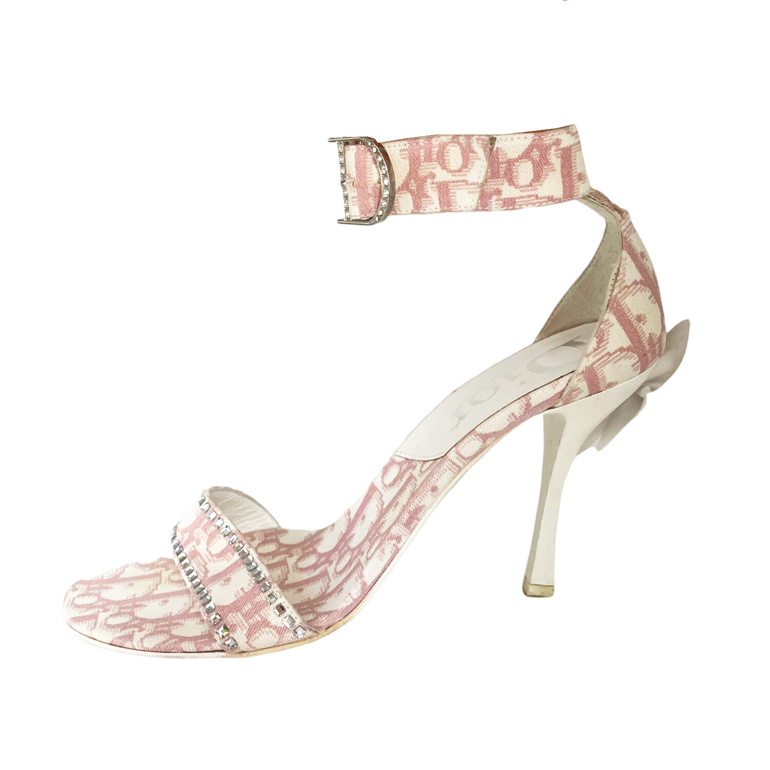 Vintage Dior Monogram Blossom Girly Heels in Baby Pink / White UK 4 | NITRYL