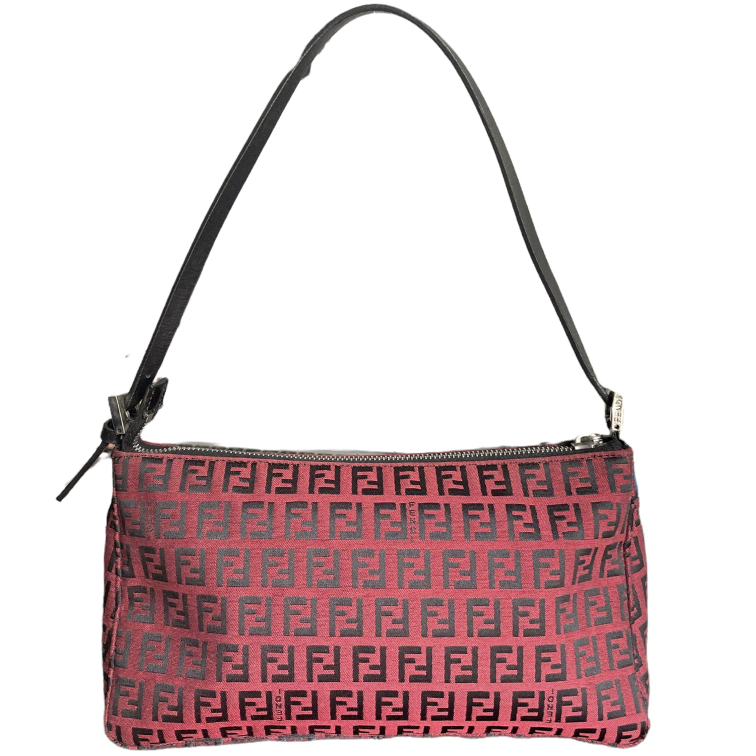 Fendi Monogram Baguette Shoulder Bag in Red / Black