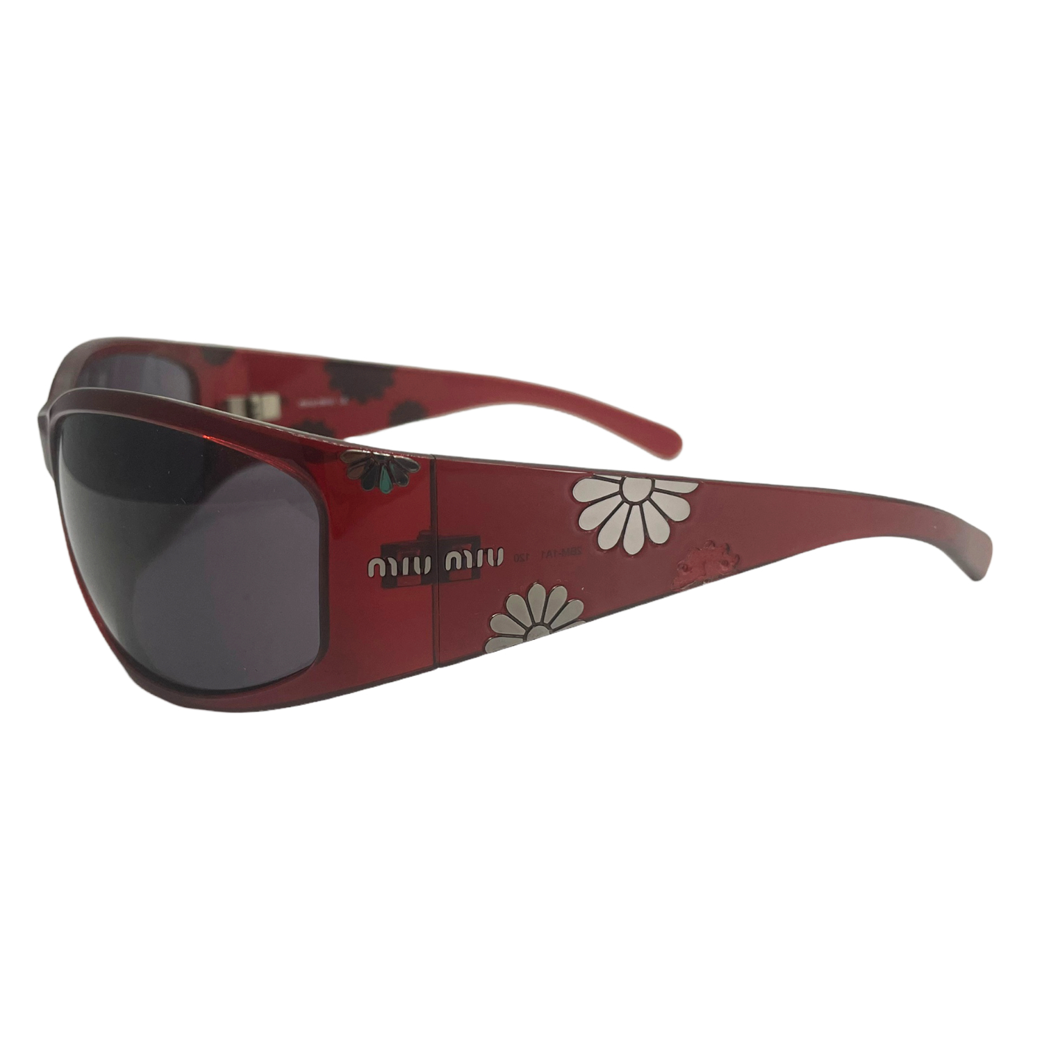 Miu Miu Chunky Flower Sunglasses in Red