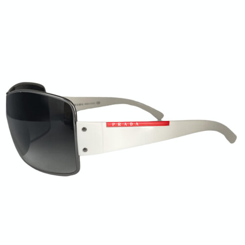 Vintage Prada Sport Rimless Shield Sunglasses in White | NITRYL