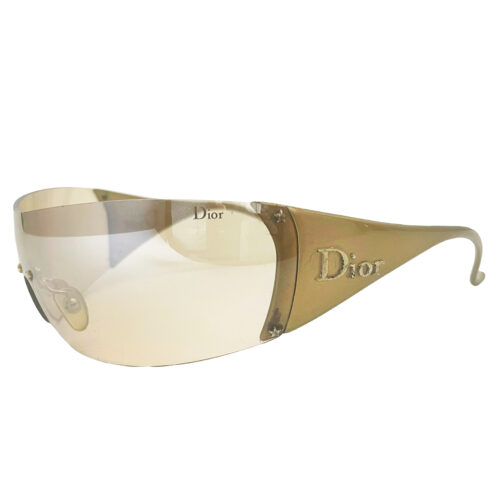Vintage Dior Rimless Golf/Ski Shield Sunglasses in Gold | NITRYL