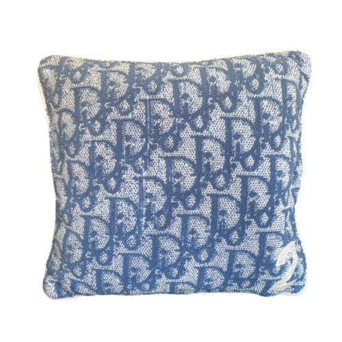 Vintage Dior Monogram Terrycloth Cushion in Blue | NITRYL