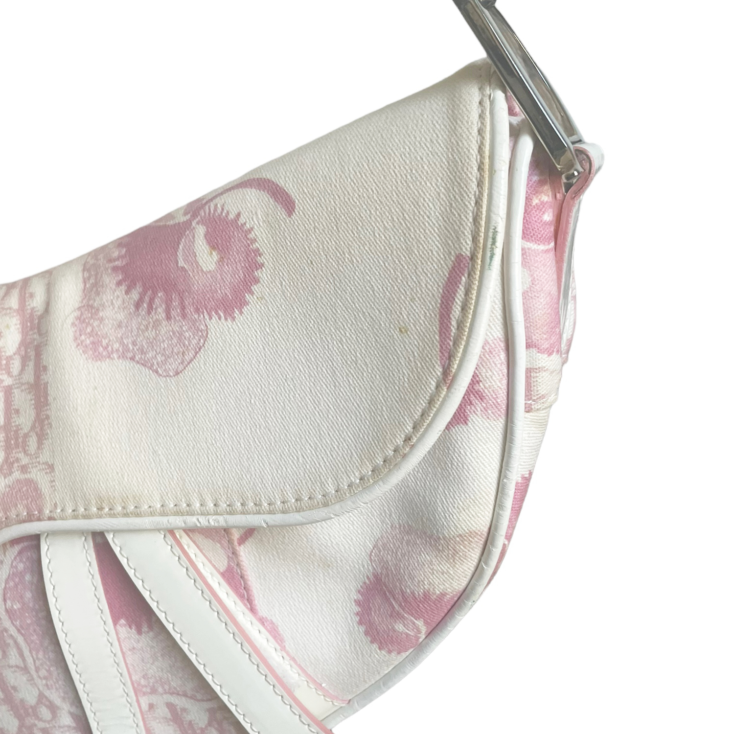 Dior Floral Cherry Blossom Saddle Bag in Baby Pink Nitryl