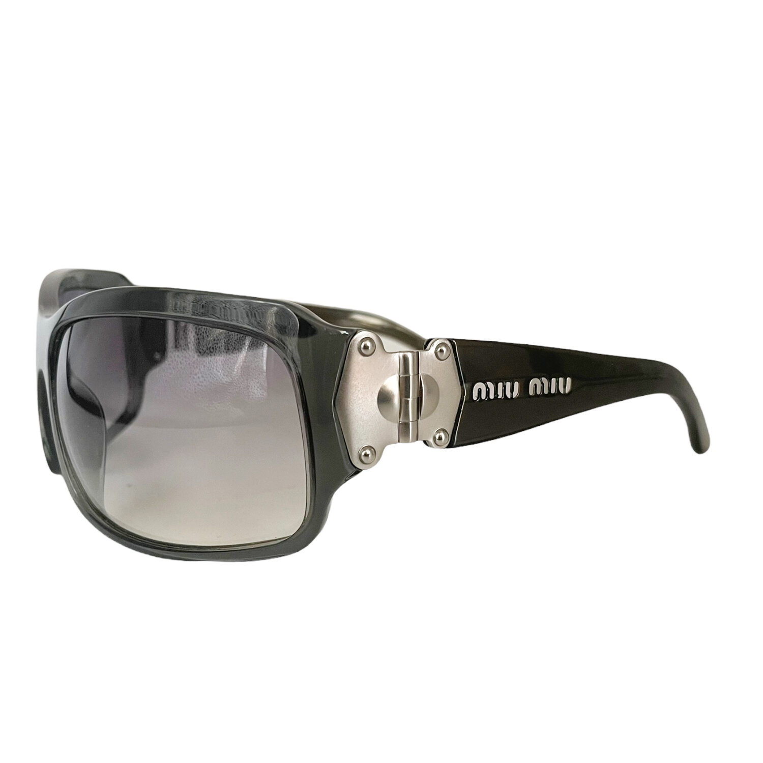 Vintage Miu Miu Chunky Sunglasses in Grey | NITRYL