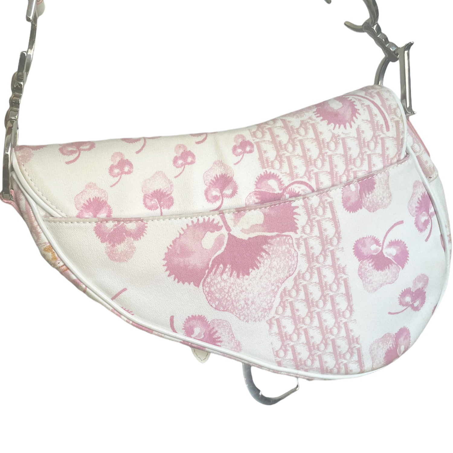 Dior Floral Cherry Blossom Saddle Bag in Baby Pink Nitryl