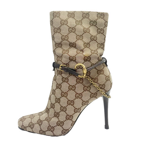 Vintage Gucci Monogram Heeled Ankle Boots UK 3.5 | NITRYL