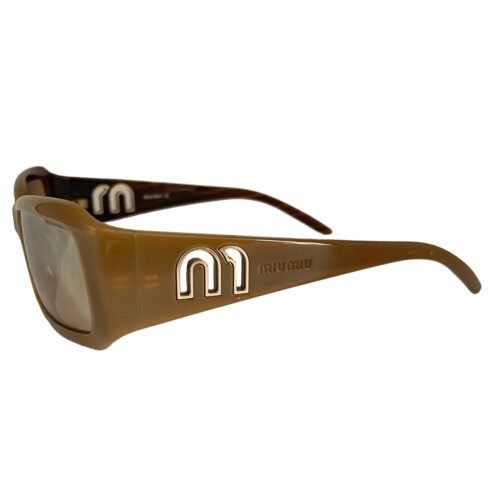 Vintage Miu Miu Logo Cutout Sunglasses in Brown | NITRYL