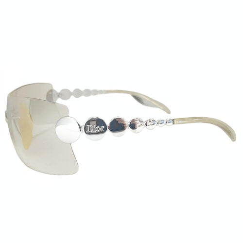 Vintage Dior Millennium Rimless Shield Sunglasses in Clear | NITRYL