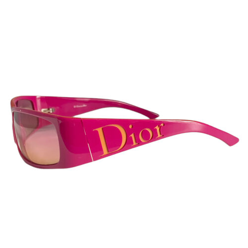 Vintage Dior Logo Spellout Sunglasses in Pink / Orange | NITRYL