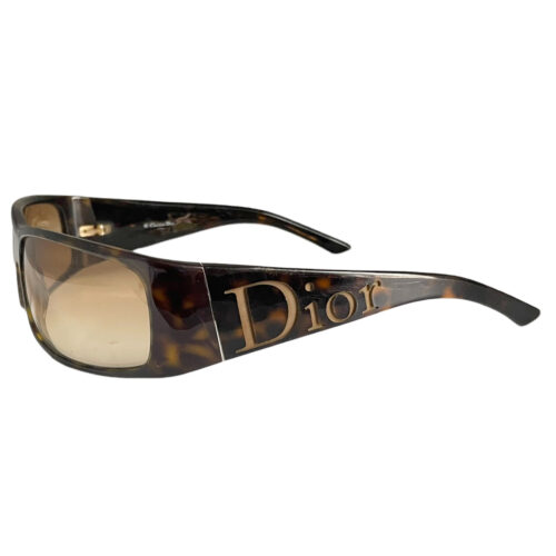Vintage Dior Logo Spellout Sunglasses in Tortoiseshell Brown | NITRYL