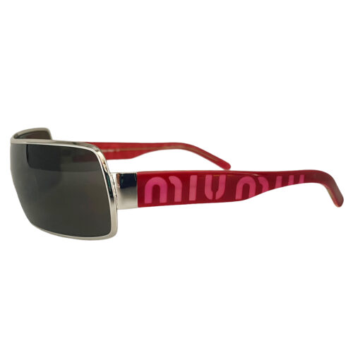 Vintage Miu Miu Logo Visor Sunglasses in Pink \ Red | NITRYL