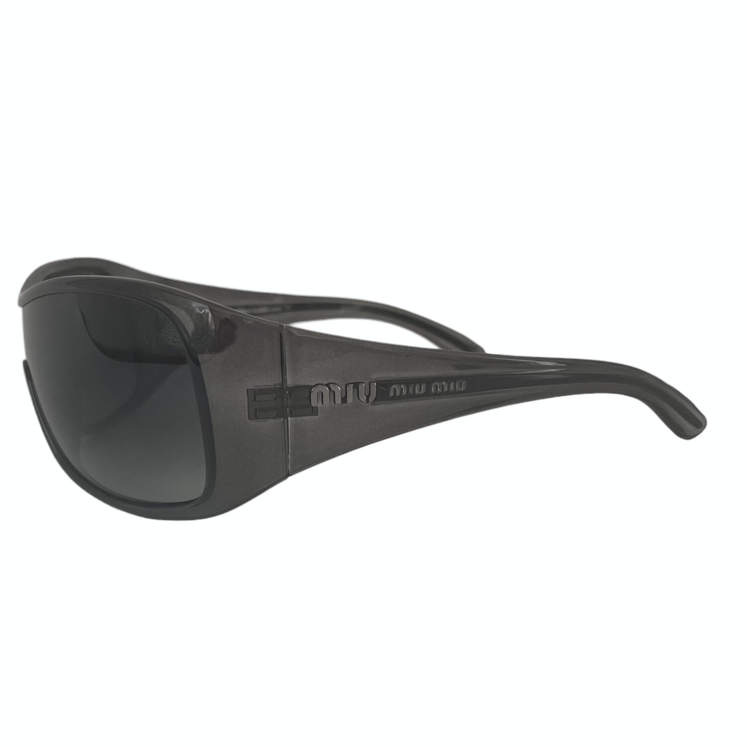 Vintage Miu Miu Chunky Shield Sunglasses in Grey | NITRYL