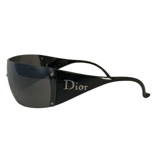 Vintage Dior Rimless Ski Shield Sunglasses in Black | NITRYL