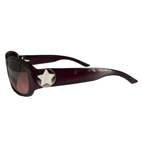 Vintage Dior Star Pearl Chunky Sunglasses in Maroon | NITRYL