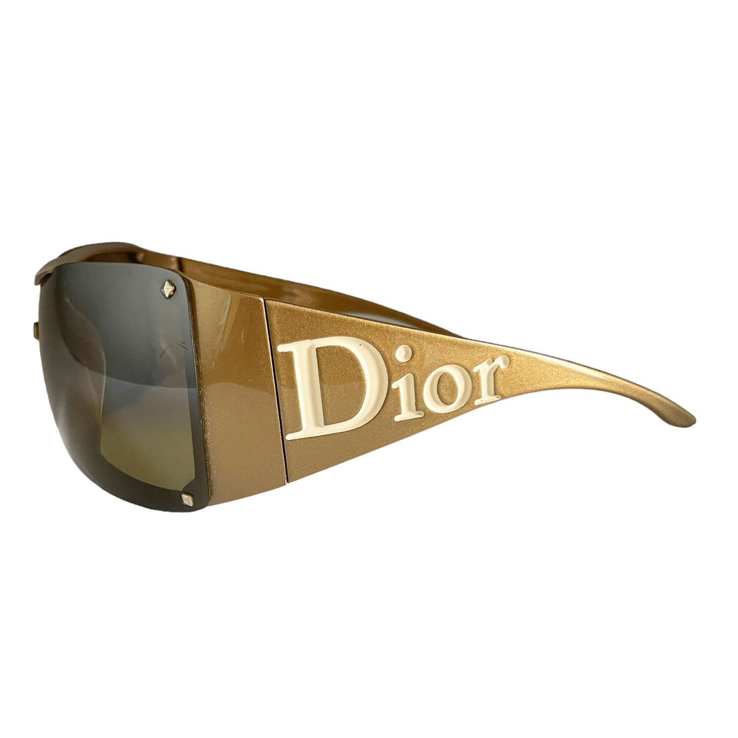 Vintage Dior Overshine Logo Sunglasses in Gold | NITRYL