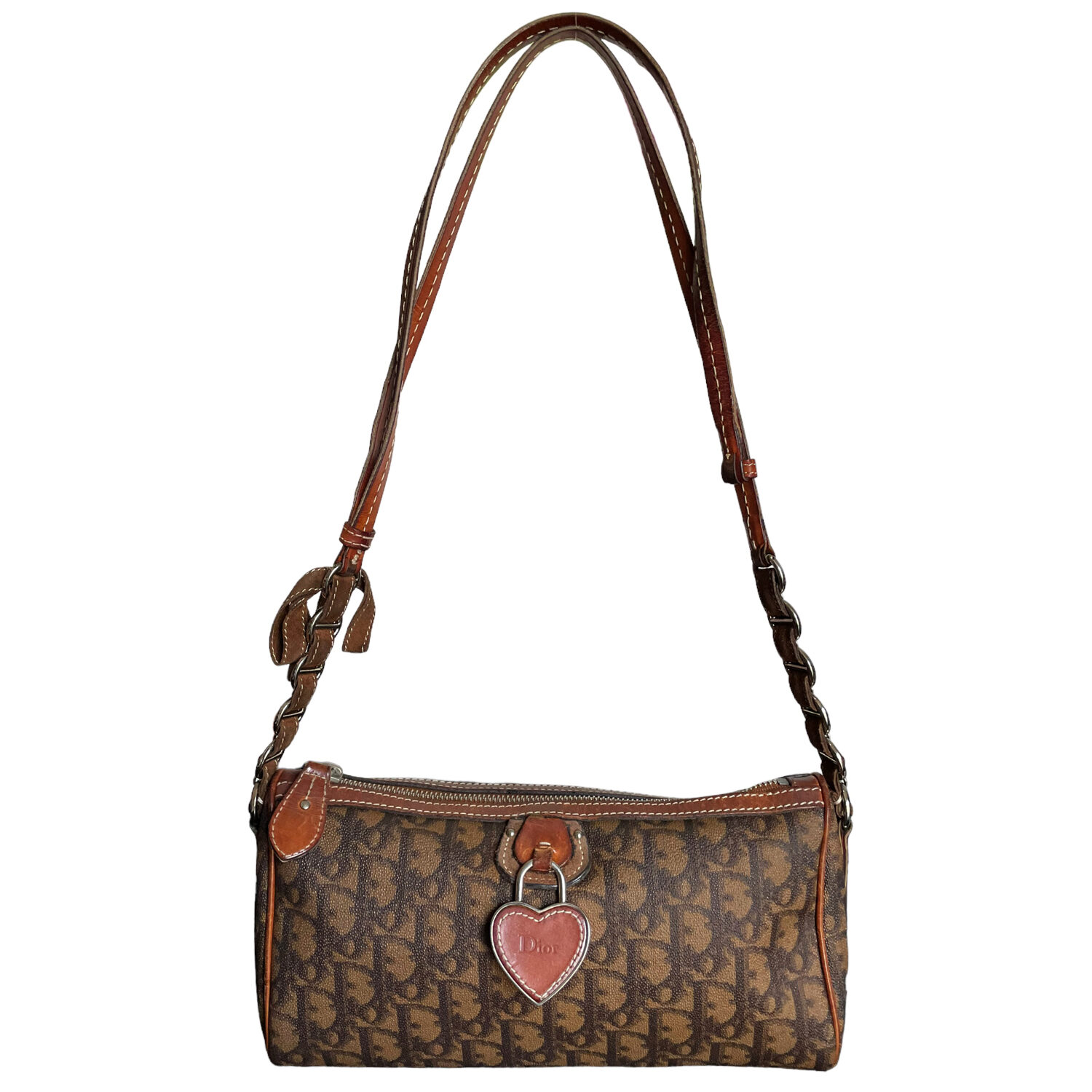 Vintage Dior Monogram Heart Bag in Brown | NITRYL