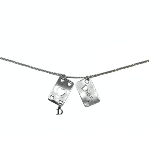 Vintage Dior Playing Cards Necklace in Silver | NITRYL