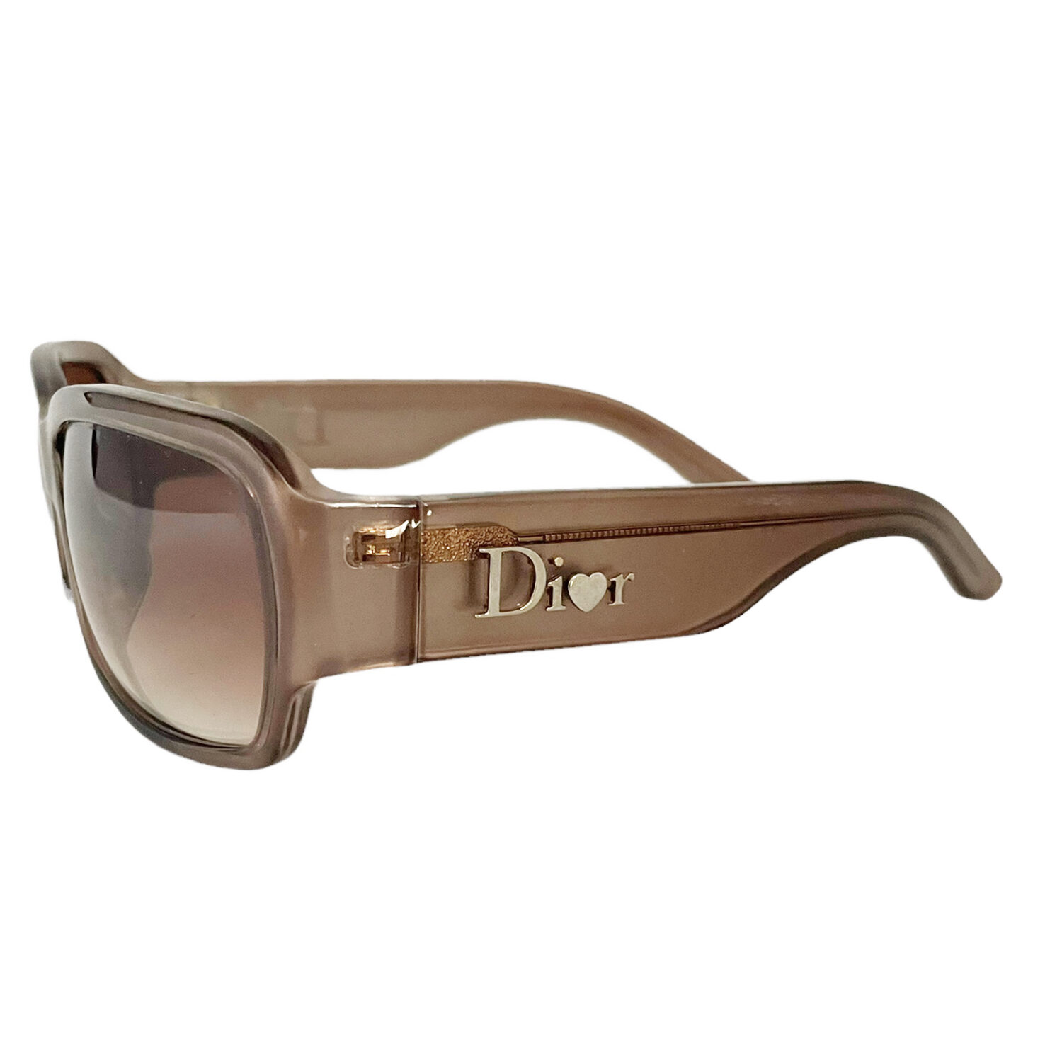 Dior Heart Logo Chunky Sunglasses in Brown | NITRYL