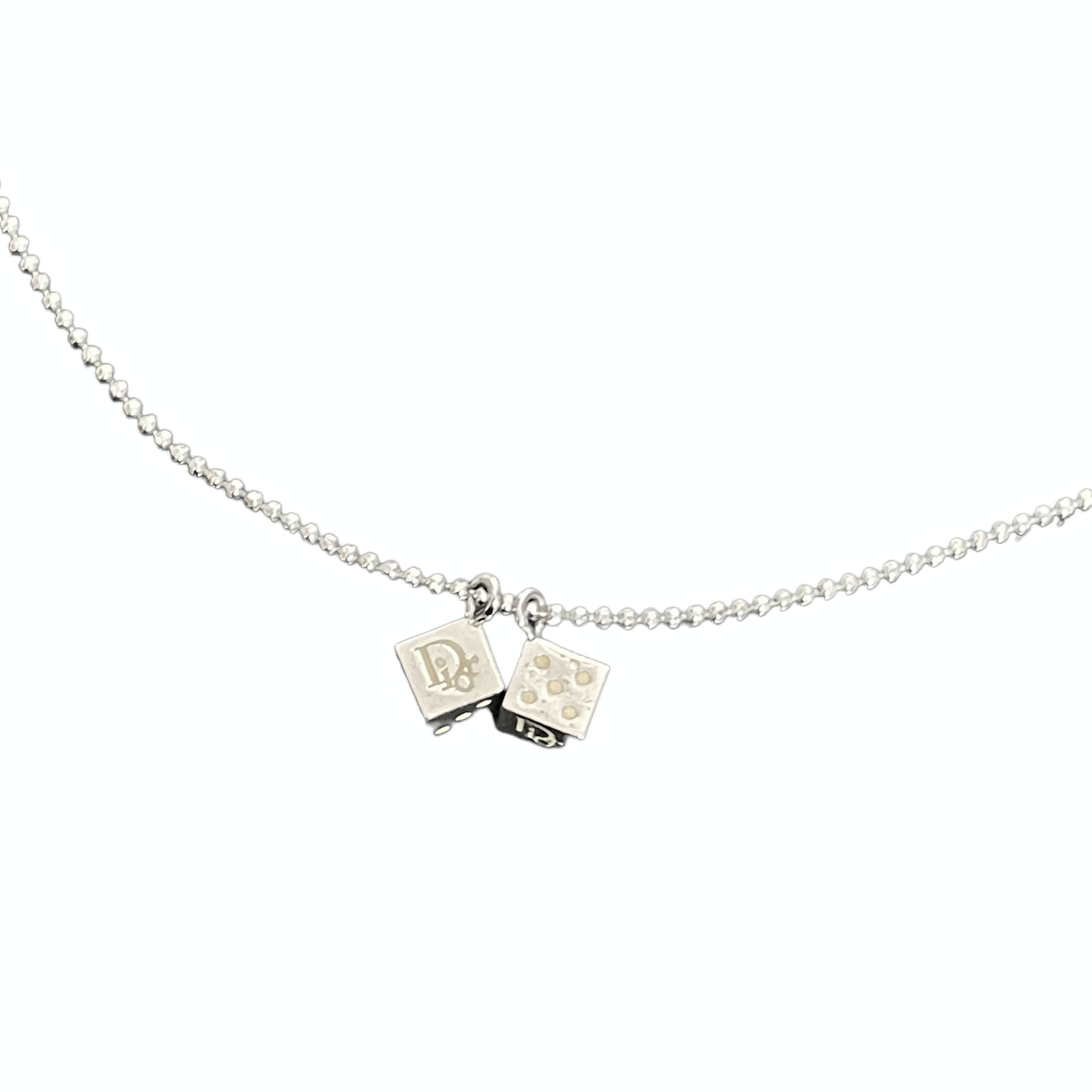 Dior Dice Necklace in Silver Nitryl