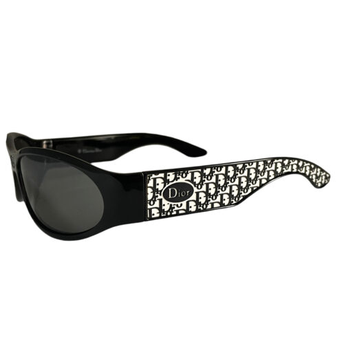 Vintage Dior Monogram Rubber Sunglasses in Black / White | NITRYL