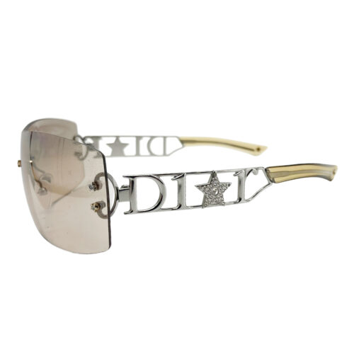 Vintage Dior Diorlywood Star Shield Sunglasses in Nude | NITRYL