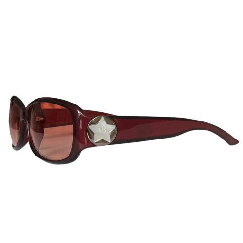 Vintage Dior Star Logo Sunglasses in Maroon Red | NITRYL